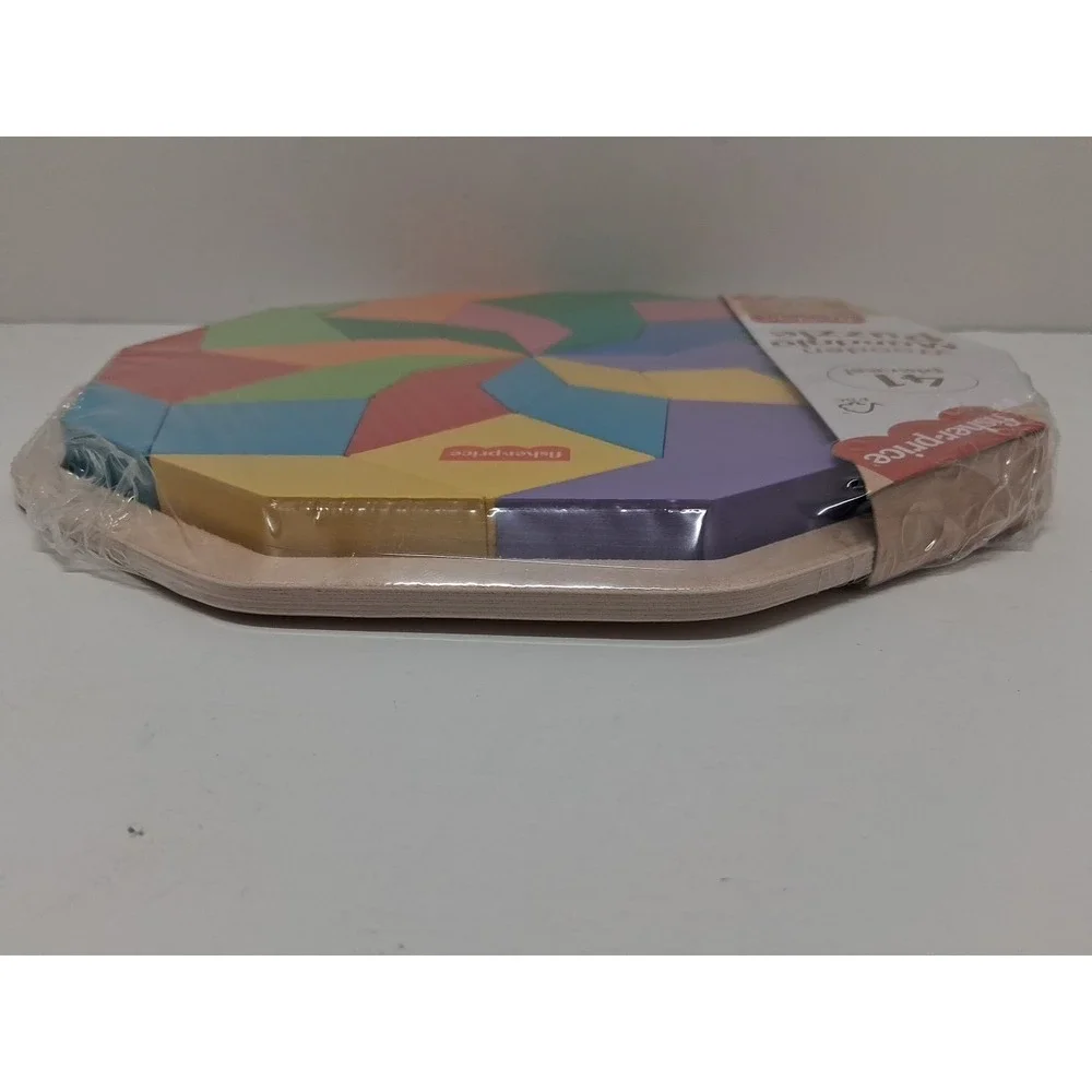 Multicolor Wooden Mandala Puzzle 40 Piece Shape Sorting Toy for Kids 3 Years+